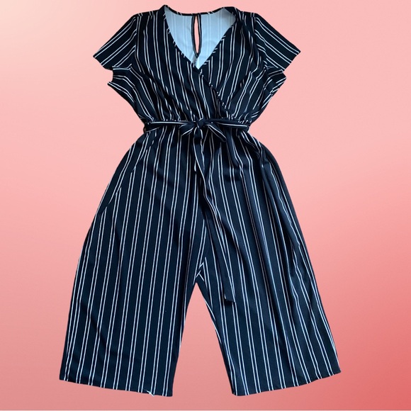 Striped Flair Jumpsuit - Picture 1 of 5